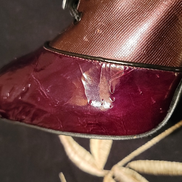 Vince Camuto Metallic Burgundy  Lace Up Peep Boots - Picture 5 of 7